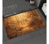 DALEXHM Tapis de Bain 60x100cm, antidérapant,Doux,Absorbant l'eau,en Microfibre,pour la Salle de Bain,Lavable en Machine,l'art de l'Égypte Antique, des Figures et des Symboles complexes sculptés sur