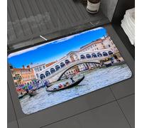 DALEXHM Tapis de Bain 60x100cm, antidérapant,Doux,Absorbant l'eau,en Microfibre,pour la Salle de Bain,Lavable en Machine,Le Pont du Rialto et Le Grand Canal à Venise, en Italie