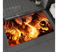 DALEXHM Tapis de Bain 60x100cm, antidérapant,Doux,Absorbant l'eau,en Microfibre,pour la Salle de Bain,Lavable en Machine,Un Dragon Noir Furieux détruit l'armée des Morts-Vivants d'un Souffle Ardent,