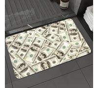DALEXHM Tapis de Bain 60x100cm, antidérapant,Doux,Absorbant l'eau,en Microfibre,pour la Salle de Bain,Lavable en Machine,Fond Abstrait de Billets de Cent Dollars.