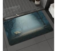 DALEXHM Tapis de Bain 60x100cm, antidérapant,Doux,Absorbant l'eau,en Microfibre,pour la Salle de Bain,Lavable en Machine,Banc dans Le Parc par Une Nuit Sombre et mystérieuse, thème d'horreur de la fo