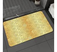 DALEXHM Tapis de Bain 60x100cm, antidérapant,Doux,Absorbant l'eau,en Microfibre,pour la Salle de Bain,Lavable en Machine,Mandala doré, Motif ornemental sur Le thème du Jardin botanique de Pai