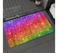 DALEXHM Tapis de Bain 60x100cm, antidérapant,Doux,Absorbant l'eau,en Microfibre,pour la Salle de Bain,Lavable en Machine,Coloré, Arc-en-Ciel, dégradé, à Carreaux