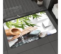 DALEXHM Tapis de Bain 60x100cm, antidérapant,Doux,Absorbant l'eau,en Microfibre,pour la Salle de Bain,Lavable en Machine,Un Jet d'eau s'écoulant d'un Tube en Bambou : Concept de Spa et de Bien-être.