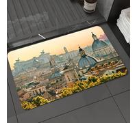 DALEXHM Tapis de Bain 60x100cm, antidérapant,Doux,Absorbant l'eau,en Microfibre,pour la Salle de Bain,Lavable en Machine,Vue de Rome Depuis Le Castel Sant'Angelo, Monument Historique du Vatican, Ital