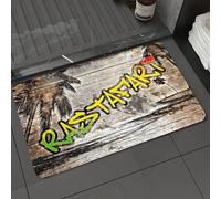 DALEXHM Tapis de Bain 60x100cm, antidérapant,Doux,Absorbant l'eau,en Microfibre,pour la Salle de Bain,Lavable en Machine,Rasta, icône de la Musique Reggae jamaïcaine, inspirée par Le Mouvement rastaf