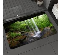 DALEXHM Tapis de Bain 60x100cm, antidérapant,Doux,Absorbant l'eau,en Microfibre,pour la Salle de Bain,Lavable en Machine,Grottes Naturelles, Cascade Stiller dans la forêt, au cœur de l'écosystème du