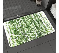DALEXHM Tapis de Bain 60x100cm, antidérapant,Doux,Absorbant l'eau,en Microfibre,pour la Salle de Bain,Lavable en Machine,Guirlande de Lierre Artificiel, Fausses Plantes Vertes pour décoration Murale
