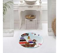 DALEXHM Tapis de Bain 60x60 cm, antidérapant,Doux,Absorbant l'eau,en Microfibre,pour la Salle de Bain,Lavable en Machine,Ahoy ! C'est Un garçon ! Coffre au trésor de Pirate Mignon pour Enfants avec u