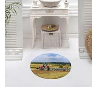 DALEXHM Tapis de Bain 60x60 cm, antidérapant,Doux,Absorbant l'eau,en Microfibre,pour la Salle de Bain,Lavable en Machine,Un Tracteur équipé d'une Grande charrue laboure Un Tracteur de Champ avec