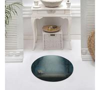 DALEXHM Tapis de Bain 60x60 cm, antidérapant,Doux,Absorbant l'eau,en Microfibre,pour la Salle de Bain,Lavable en Machine,Banc dans Le Parc par Une Nuit Sombre et mystérieuse, thème d'horreur de la fo