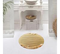 DALEXHM Tapis de Bain 60x60 cm, antidérapant,Doux,Absorbant l'eau,en Microfibre,pour la Salle de Bain,Lavable en Machine,Beige, Coquillages sur Une Plage Tropicale d'Hawaï, étoiles de mer