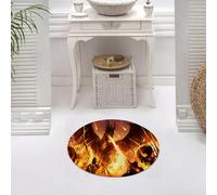 DALEXHM Tapis de Bain 60x60 cm, antidérapant,Doux,Absorbant l'eau,en Microfibre,pour la Salle de Bain,Lavable en Machine,Un Dragon Noir Furieux détruit l'armée des Morts-Vivants d'un Souffle Ardent,