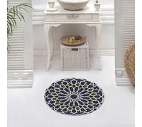 DALEXHM Tapis de Bain 60x60 cm, antidérapant,Doux,Absorbant l'eau,en Microfibre,pour la Salle de Bain,Lavable en Machine,Décoration Orientale Antique, inspirée des Mandalas et des arabesques Florales