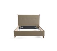 Dali - cadre de lit - 160x200 - en velours - Taupe