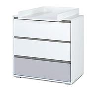 DALIA Commode bébé avec plan à langer amovible et 3 tiroirs Blanc