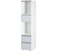 DALIA Meuble colonne avec 2 niches de rangement et 3 tiroirs style urbain Blanc Blanc G