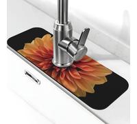 Dalia Tapis de robinet orange pour évier de cuisine, absorbant à séchage rapide, protection contre les éclaboussures, joli tapis de drainage pour évier de cuisine