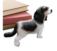 DALIAN Figurine de King Charles en résine artificielle Cavalier King Charles Spaniel - Sculpture de chien terrier miniature statue de chien chiot assis