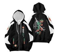 Dalicoter Genshin Impact Sweat à capuche Kaedehara Kazuha Anime Cosplay Costume Fermeture éclair Manches longues Pull à capuche Manteau, Kaedehara Kazuha-2, X-Large