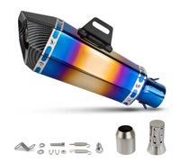 DALIDAK Échappement universel for moto, petit cône hexagonal, silencieux modifié, ligne de course avec DB Killer, for MT15 R3 CBR500R ZX4RR R7(C Akra LASER LOGO)