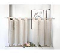 Daliena Lot de 2 rideaux brise-bise pour cuisine, rideaux courts à œillets pour fenêtre, style moderne aspect lin, rideaux à demi-transparents pour bistro, rideaux unis (LxH 65x90cm) sable 2 pièces