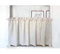 Daliena Rideaux brise-bise opaques courts rideau de fenêtre intimité rideau bistrot aspect lin rideaux texture rideaux de cuisine modernes rideaux store uni (LxH 150x90cm) passage de tringle 1 pièce
