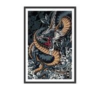 DALIHEBO Impression sur toile représentant un dragon japonais - Sans cadre - 40,6 x 61 cm