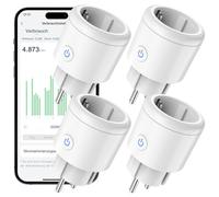 Dalimee ALAN Lot de 4 prises intelligentes avec surveillance de l'énergie, compatible avec l'application SmartLife & Tuya, fonctionne avec Alexa et Google Home, commande vocale, minuterie et minuterie