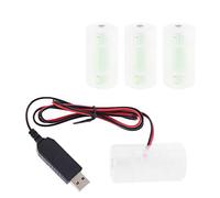 DALIN Éliminateur de batterie D 2 m alimenté par USB peut remplacer 1 à 4 piles LR20 D 1,5 V