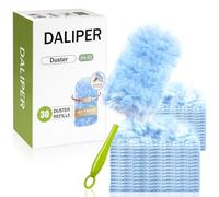 DALIPER Duster Kit de Dépoussiérage 360° avec 30 Recharges pour Swiffer, Poignée & 4X Microfibres - - Idéal pour Ventilateurs, Électronique, Meubles et Stores