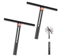 DALIPER Raclette Polyvalente Version Améliorée pour Salle de Bain - 2 Raclettes 360° pour Essuie-Mur, Pare-Brise de Voiture, Carrelage, Miroirs, Cuisine, 28CM.