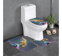 Dali's Melting Tiger Lot de 3 tapis de protection absorbants pour salle de bain, chambre à coucher, cuisine, baignoire, décoration d'intérieur