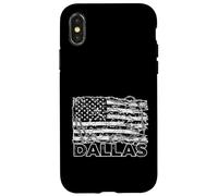 Dallas American Flag USA Streetwear Barbed Wire Distressed Coque pour iPhone X/XS