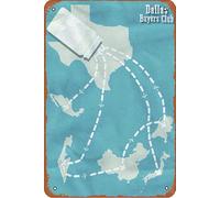 Dallas Buyers Club - Affiche minimaliste en métal - 20,3 x 30,5 cm - Décoration murale vintage rétro