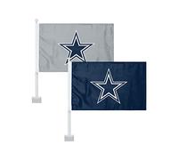 Dallas Cowboys NFL Lot de 2 drapeaux de voiture solides
