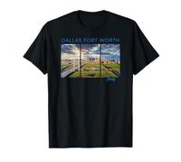 Dallas Fort Worth Texas Skyline Art DFW Paysage Urbain Funkytown T-Shirt