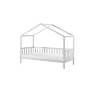 Pack - Lit Enfant Cabane & Matelas "Dallas II" 90x200cm Blanc