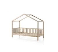 Pack - Lit Enfant Cabane & Matelas "Dallas II" 90x200cm Naturel