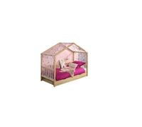 Vipack Lit Dallas 90 x 200 Naturel avec Tente Textile Papillon et Lit Gigogne