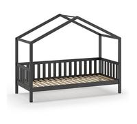 Dallas Lit Mh 90x200 Antracite - VIPACK - Noir - Bois