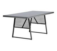 Table de Jardin en Verre "Dallas" 193cm Noir