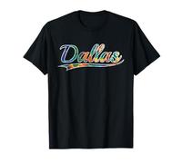 Dallas Texas City Big D Tie Dye Vintage Varsity Distressed T-Shirt