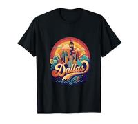 Dallas Texas City Skyline Vintage Inspired 70s Lovers T-Shirt