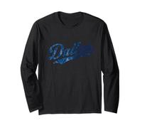 Dallas Texas Classic Blue Vintage Distressed Style Weathered Manche Longue