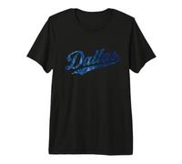Dallas Texas Classic Blue Vintage Distressed Style Weathered T-Shirt Haut de Gamme