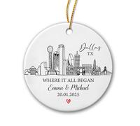 Dallas, Texas Ornement Suspendu avec Ficelle Pendentif De Noël Céramique Décoration De Noël A Suspendre pour Salon Mariage Festival