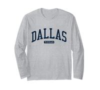 Dallas, Texas, TX College, Style Universitaire, Bleu Marine Manche Longue