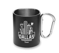 Dallas Texas United States Tasse en métal avec poignée mousqueton