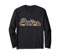 Dallas Tie Dye Vintage Inspired 60s 70s Throwback Retro Vibe Manche Longue